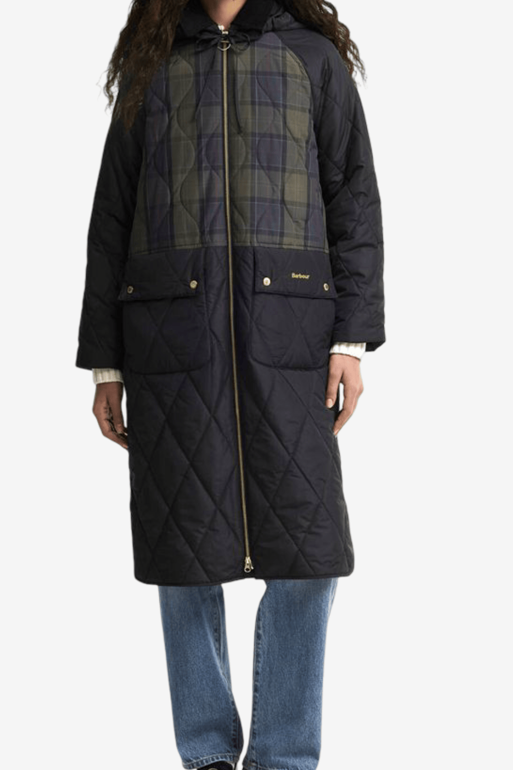 Barbour Osbourne Checked Quilted Μακρύ Μπουφάν LQU1951-BK11