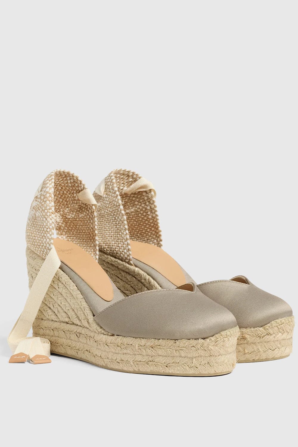 Castaner Espadrilles Wedge Chiara/8ED/006 Satin Champagne 021726-3002