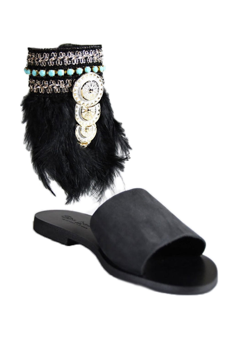 Elina Linardaki Athena Black Leather Sandals1