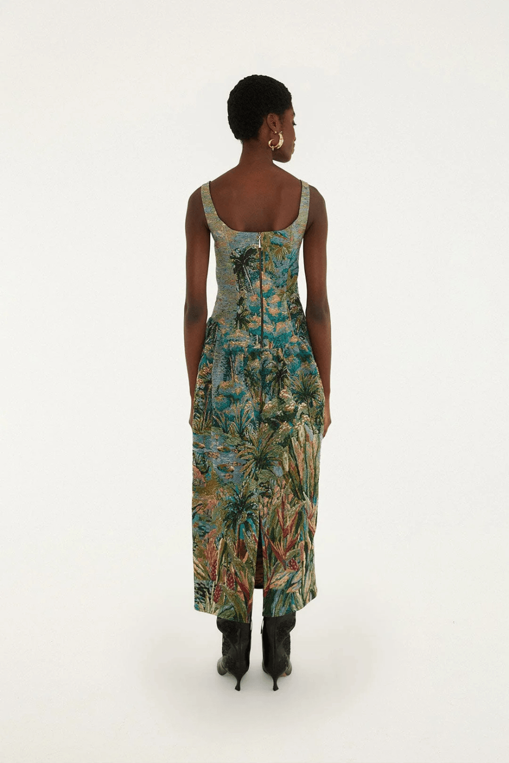 Farm Rio Petricor Jacquard Sleveless Midi Φόρεμα Multicolor 368966