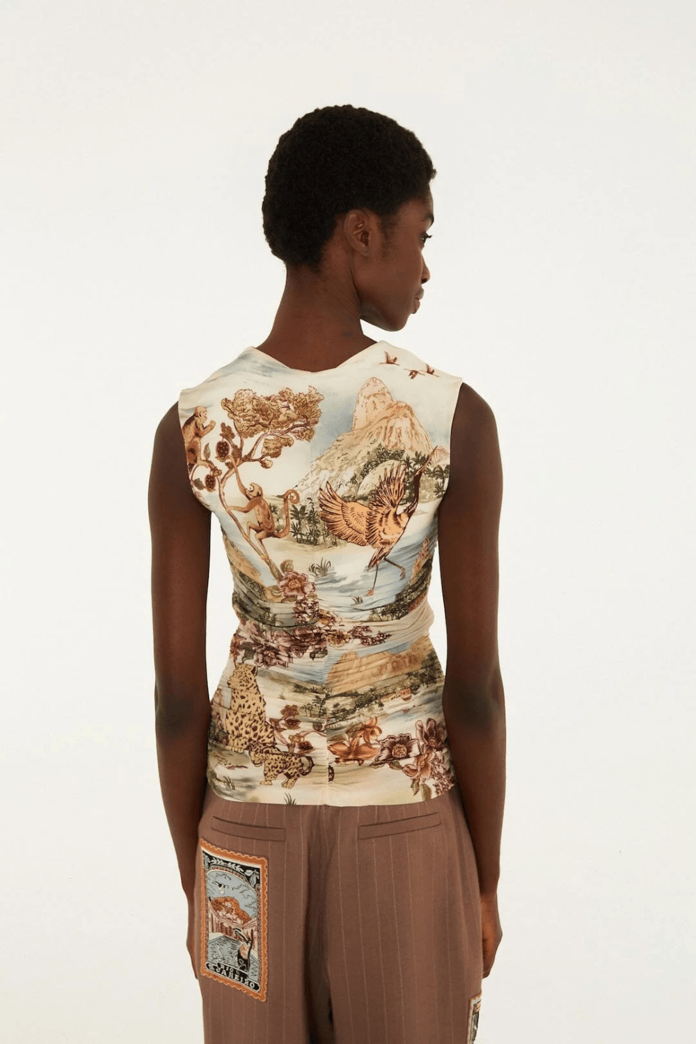 Farm Rio Toile De Rio Αμάνικη Μπλούζα Off White 362089