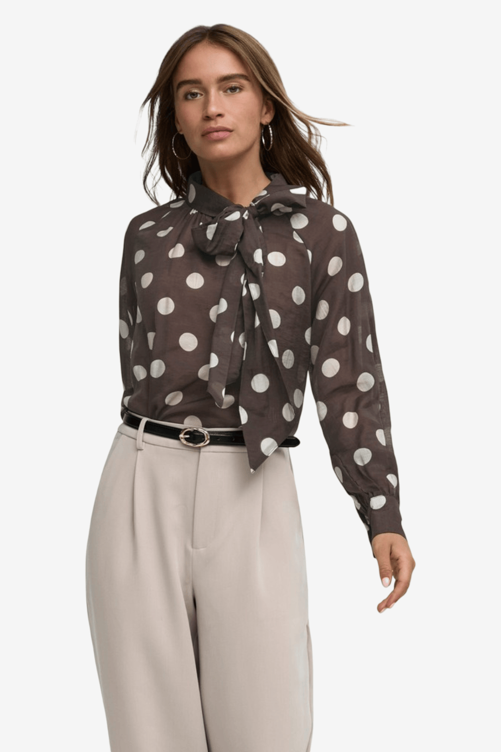 JDY Fay Polka-Dot Blouse Brown 15381547