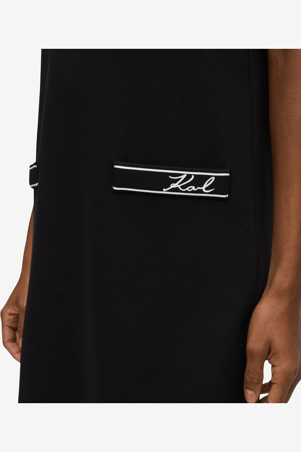 Karl Lagerfeld Logo Jersey Mini Dress Black B3W13031 999