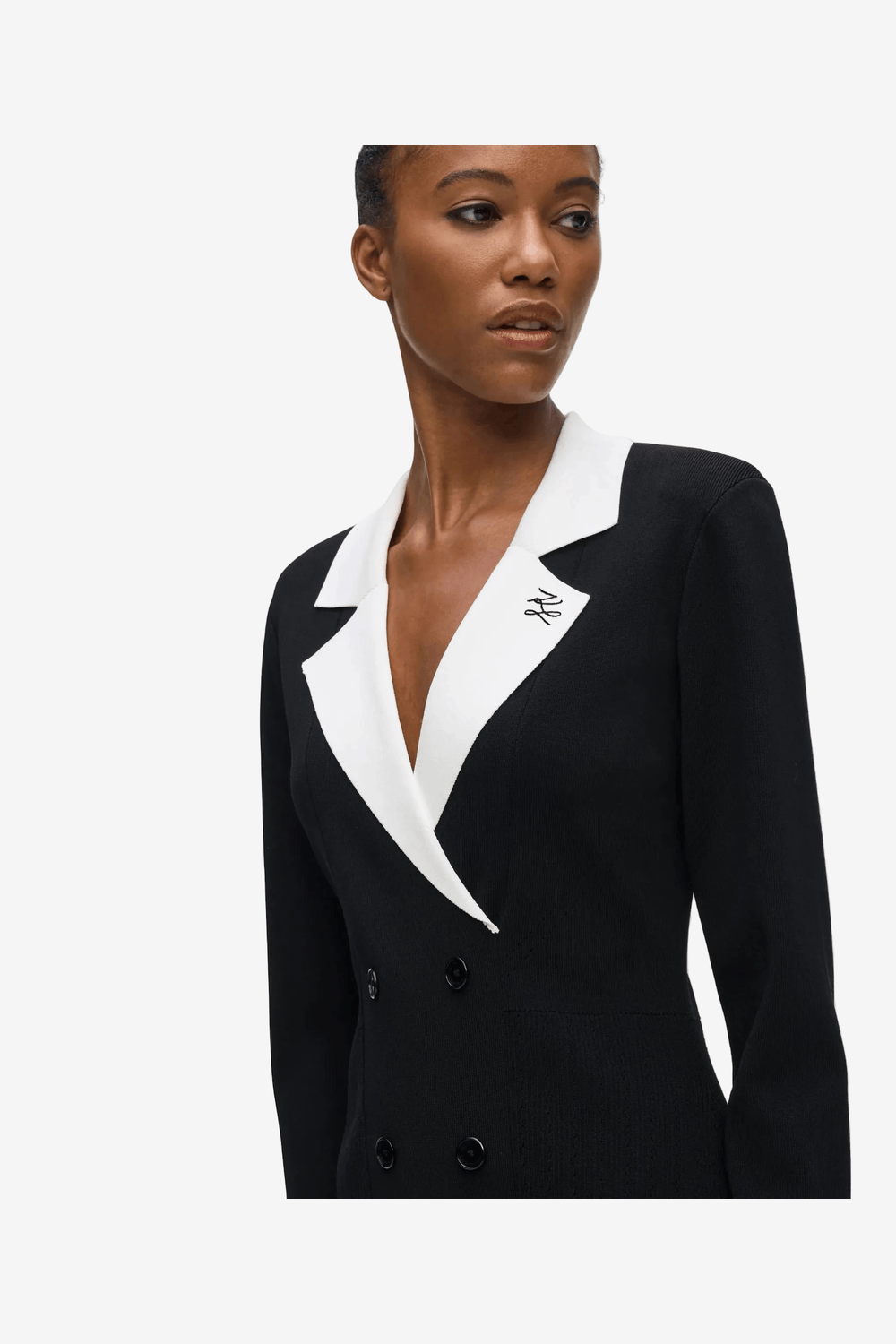 Karl Lagerfeld Monochrome Knit Blazer Dress Μαύρο B3W13038 998