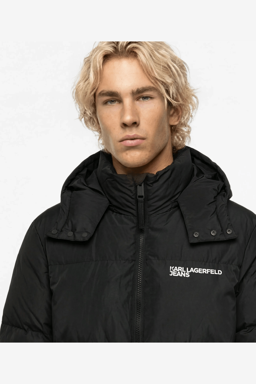 Karl Lagerfeld Jeans Hooded Puffer Jacket Μαύρο B3M15011 999