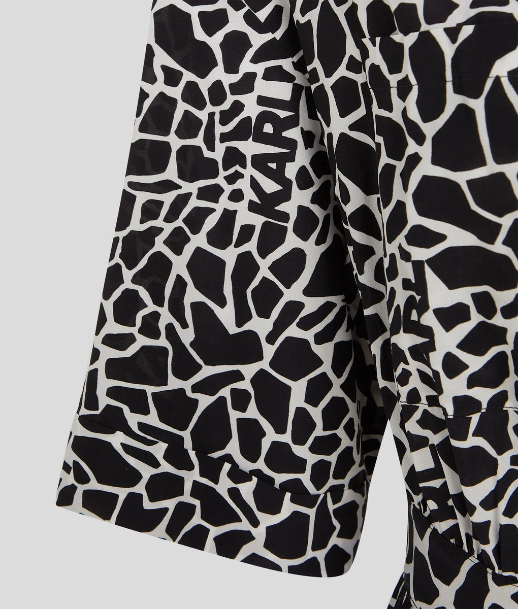 Karl Lagerfeld Giraffe Print Jumpsuit White/Black 241W1311