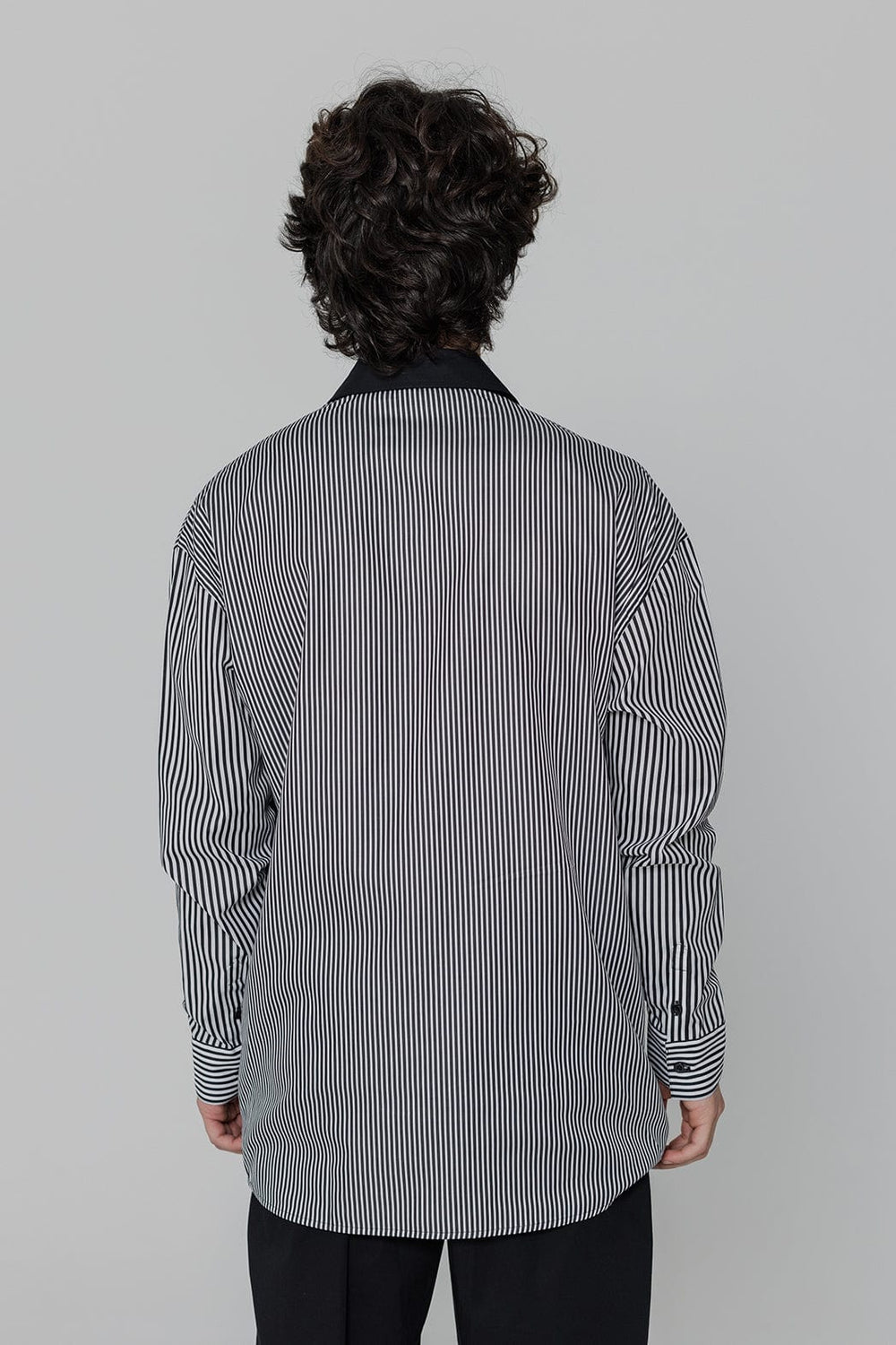 Karl Lagerfeld Long Sleeve Shirt Black/White 605941 542600 60