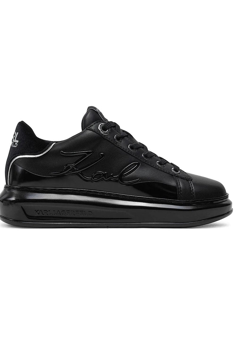 Karl Lagerfeld Kapri Signi Shine Leather Sneakers Black KL62548F