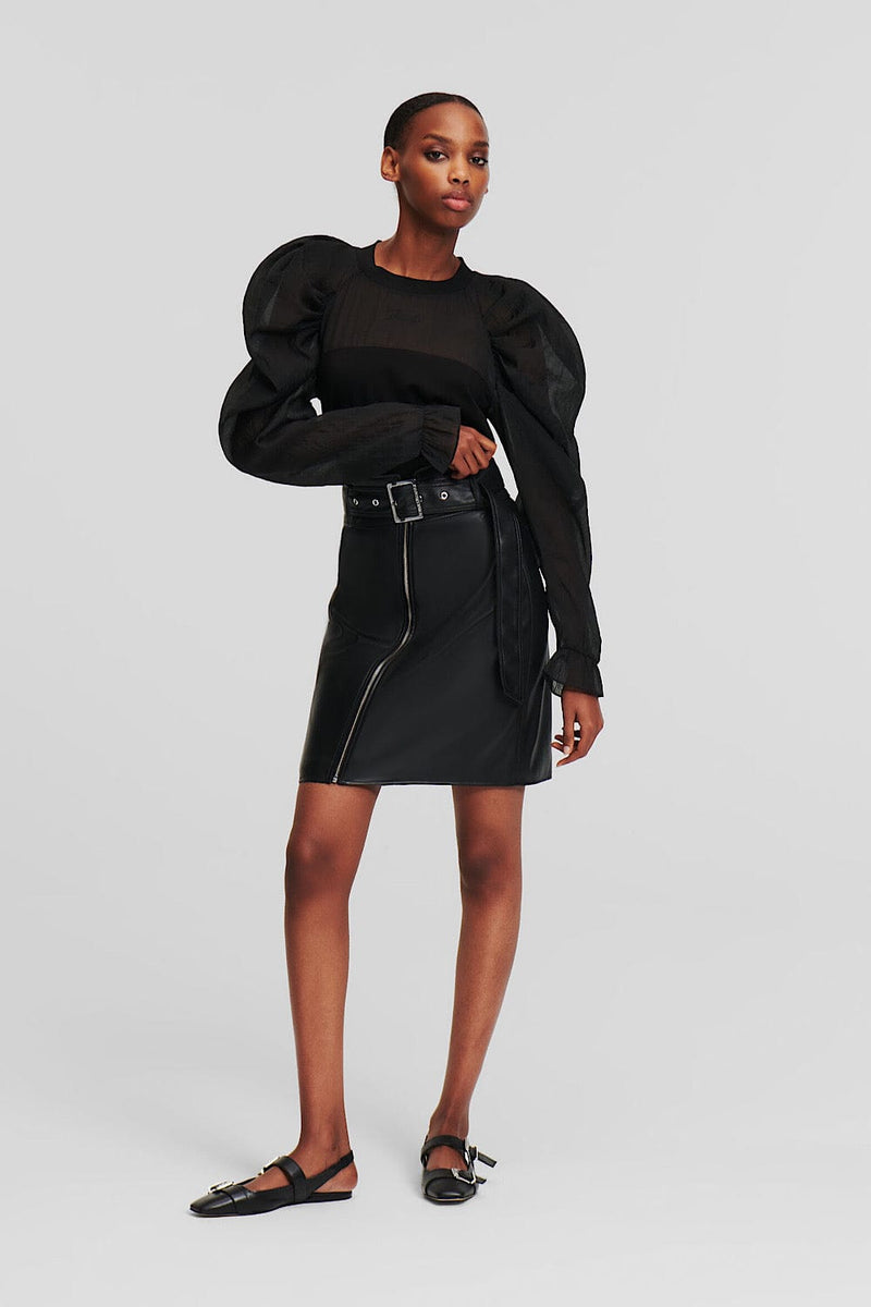 Karl Lagerfeld Faux Leather Biker Skirt Black 245W1200 999 –  beautycollection.gr