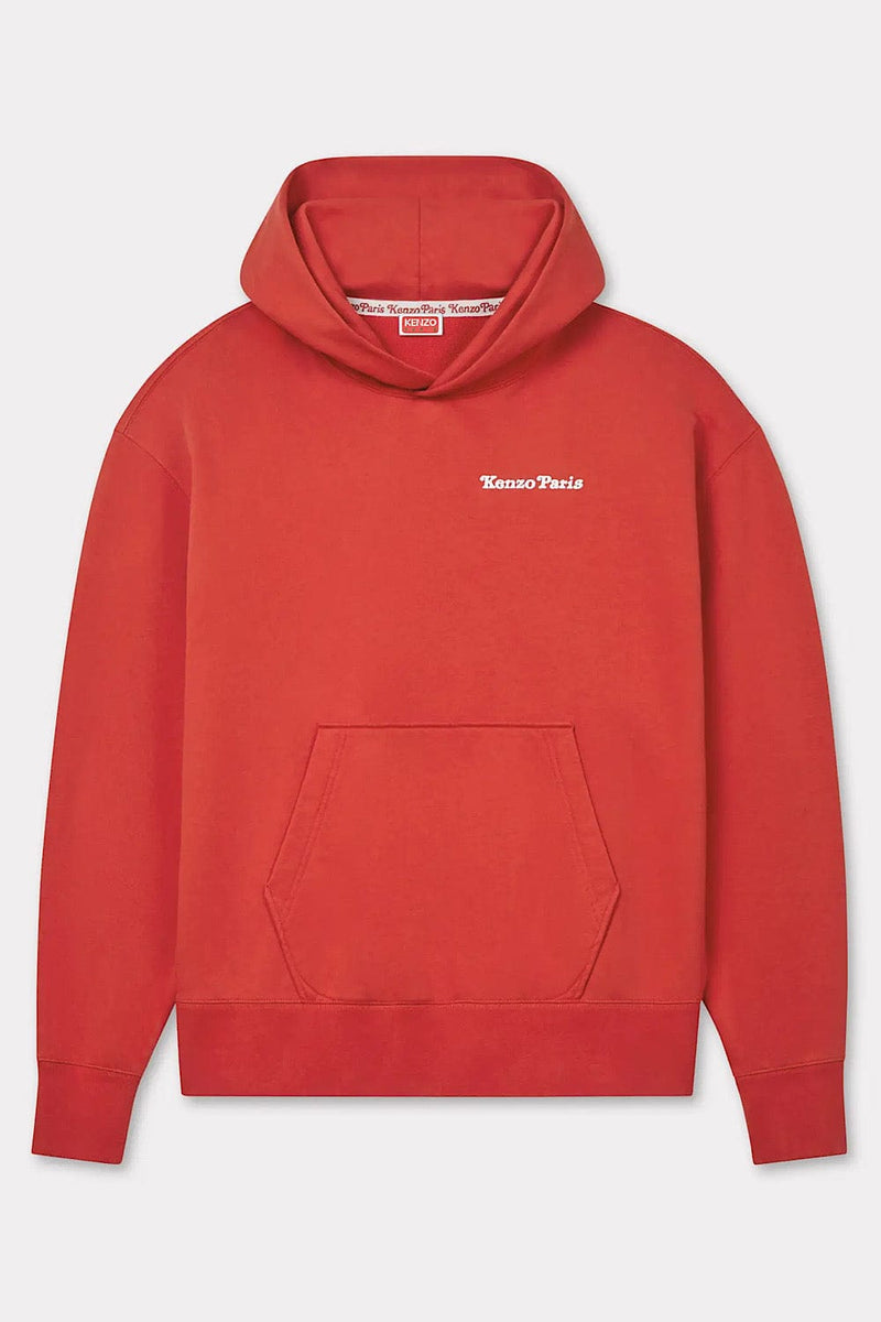 Kenzo Verdy Market Genderless Oversized Hoodie in Cotton Red