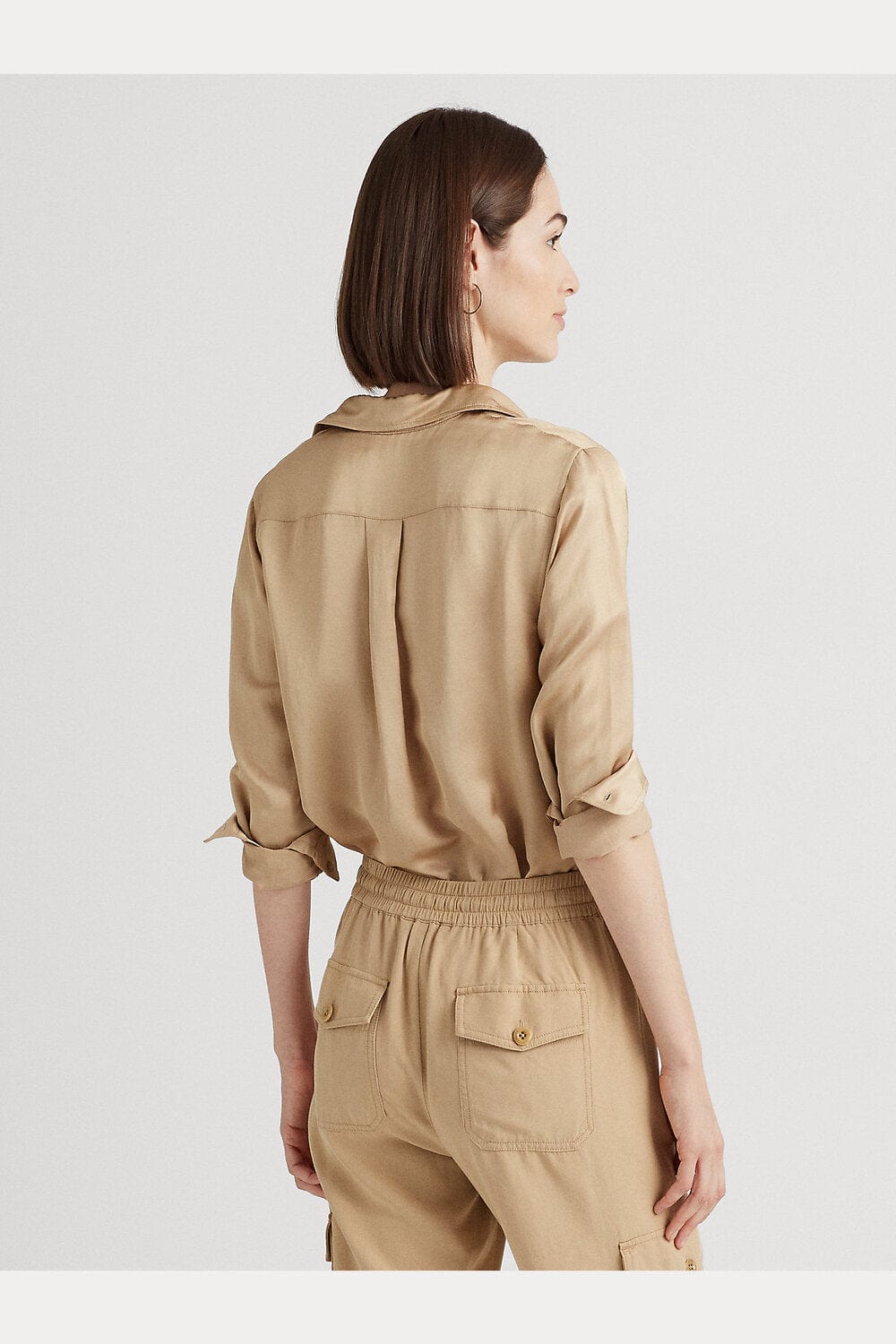 Lauren Ralph Lauren Satin Shantung Shirt Beige 200909144001