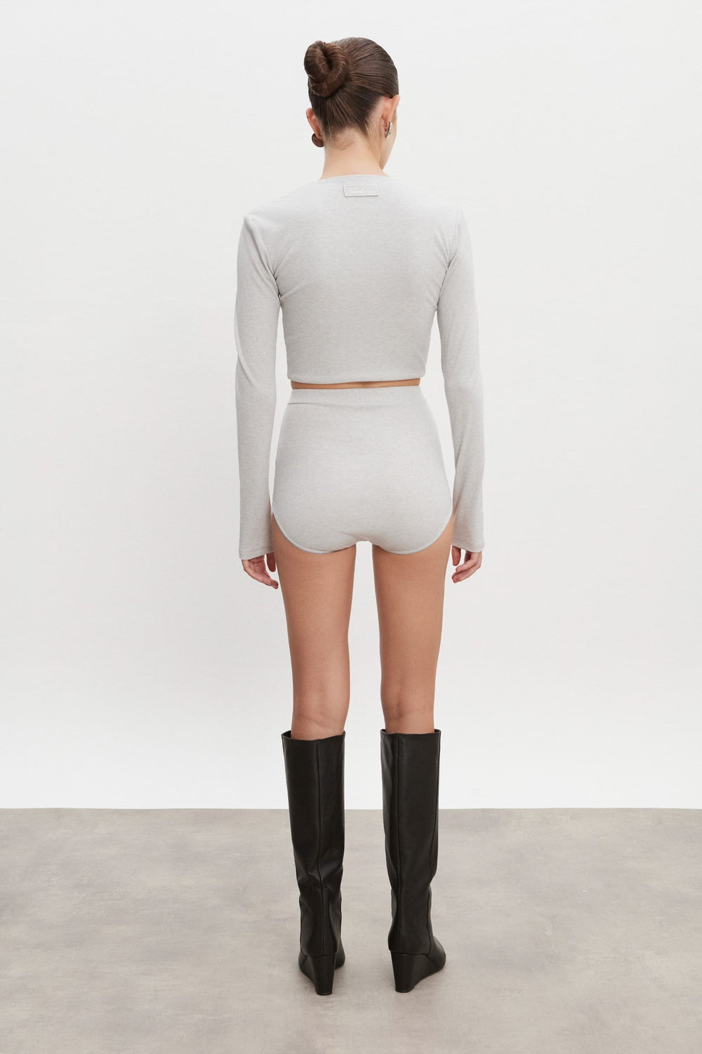 Nadia Rapti Bite Crop Top Grey Melange 52712160