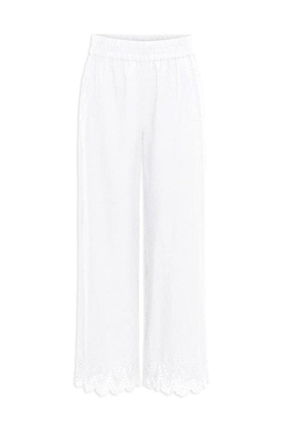 Only Paula Tulum Embroidered White Pants 15343184