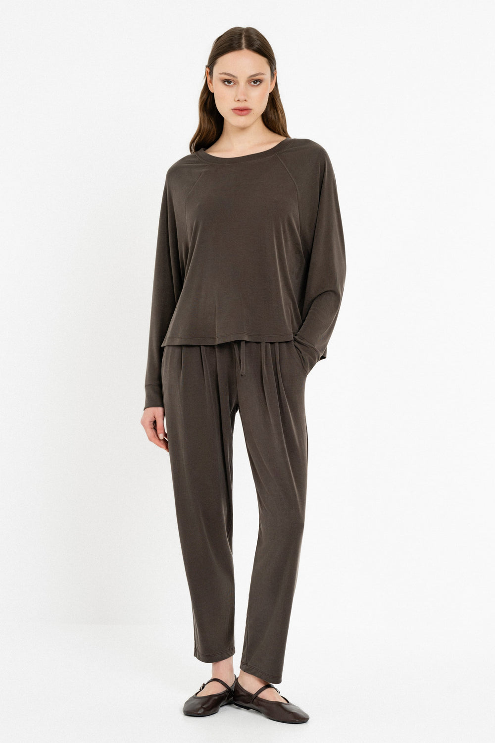 Philosophy Rib Sandwashed Παντελόνι Καφέ TR44551