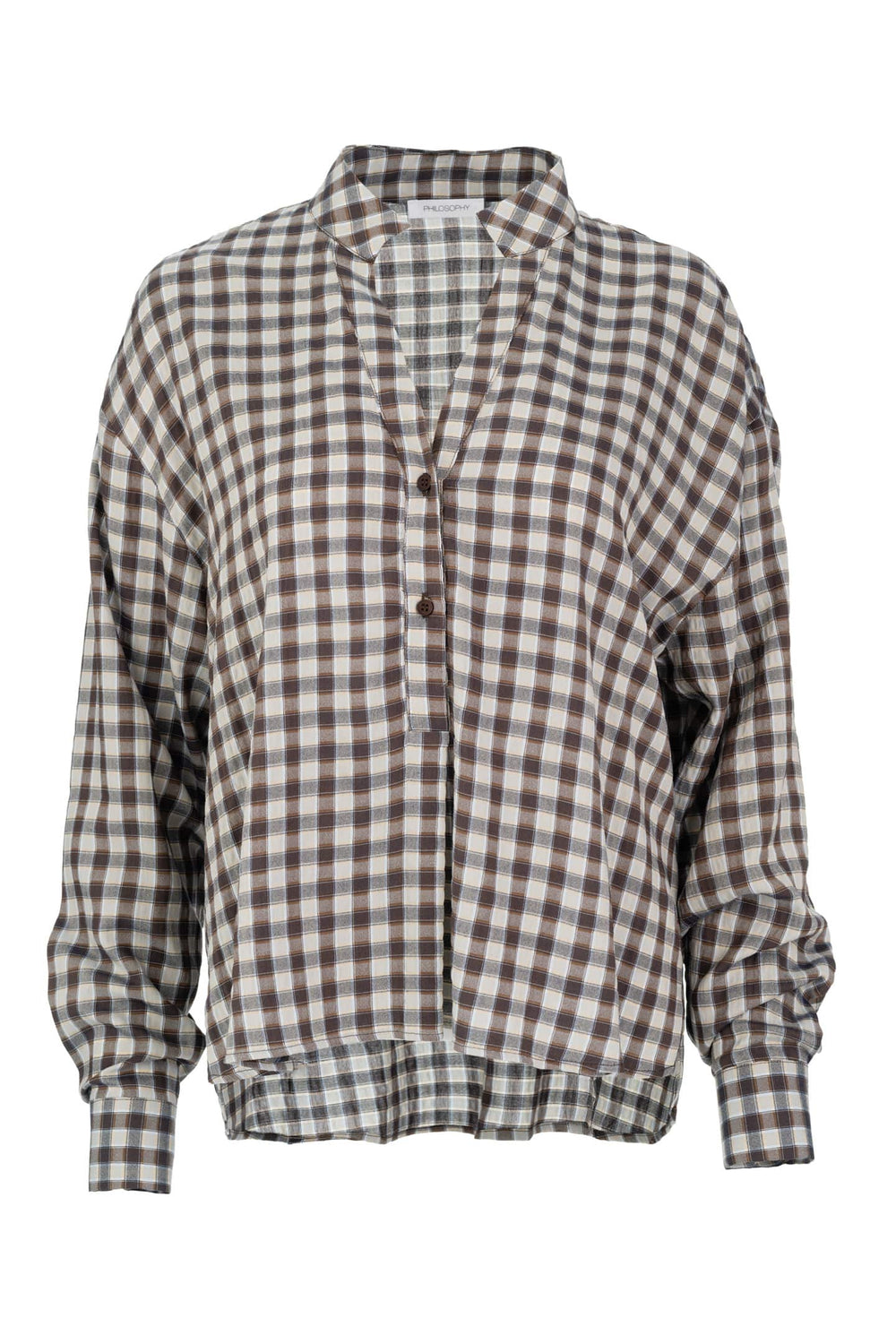 Philosophy Top Plaid Καφέ BL12078