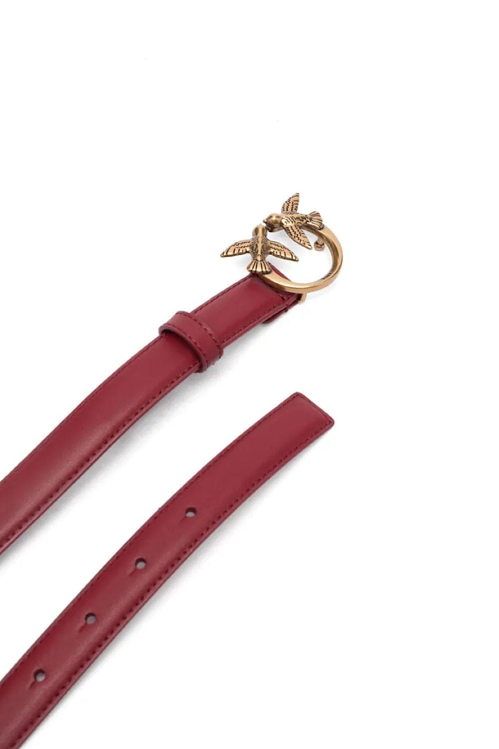 Pinko Love Berry Simply Belt Dark Red with Gold Buckle Width 2cm 100143 A0F1 R40Q
