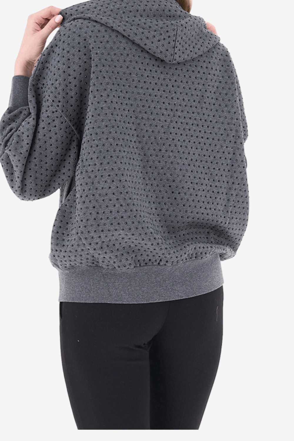 Pinko Lugano Φούτερ Ζακέτα με Strass Γκρι 107195 A3GU I76