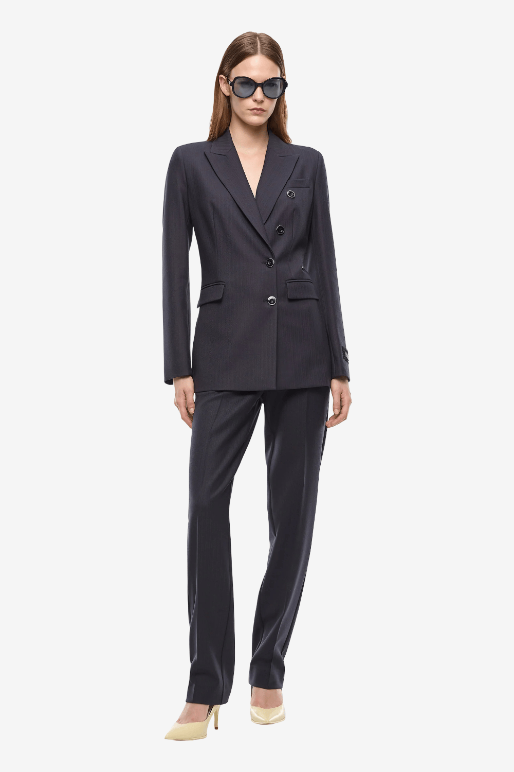 Pinko Neaw Amalfi Μάλλινο Σταυρωτό Σακάκι Μπλε Σκούρο 107513 A3IF G03