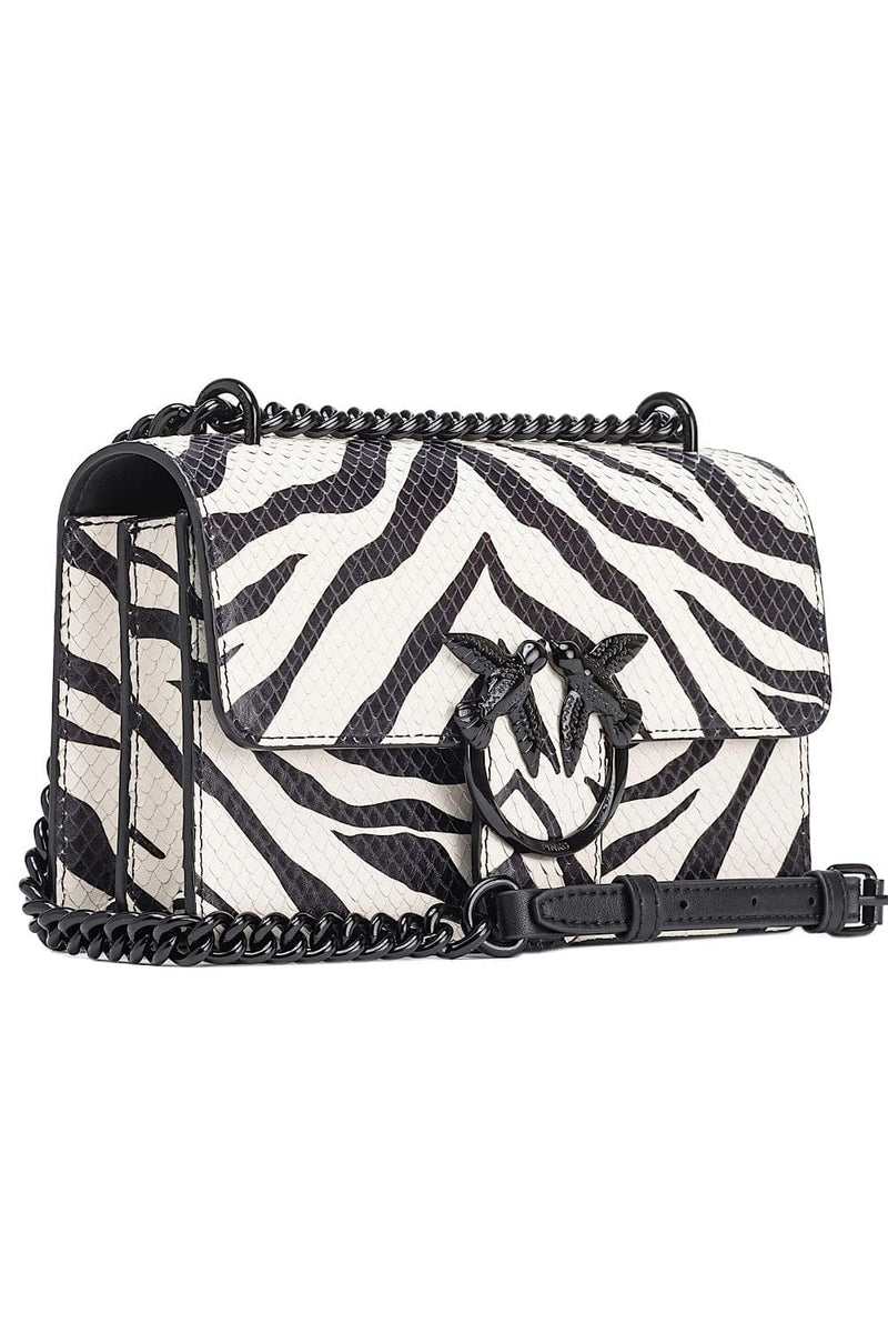 Pinko Love One Mini Leather Crossbody Bag With Zebra Print