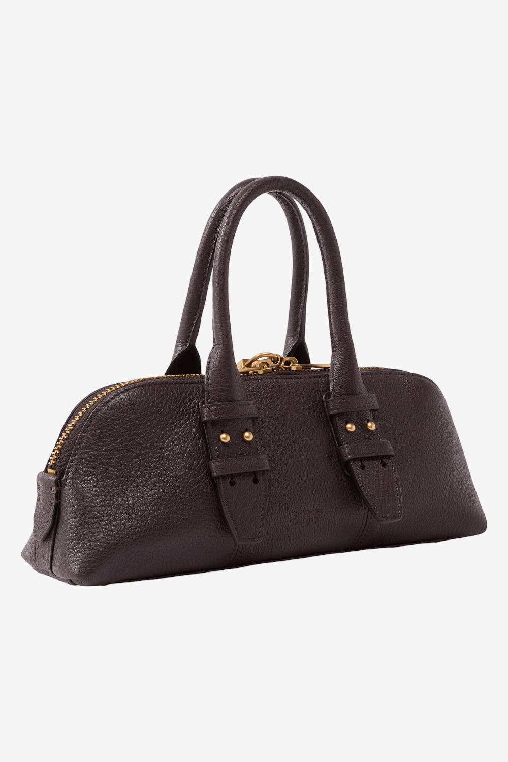 Pinko Bowling Μικρή Τσάντα Χειρός Escape Bag Horizontal από Δέρμα Full Grain Καφέ 105334 A3CX M12Q