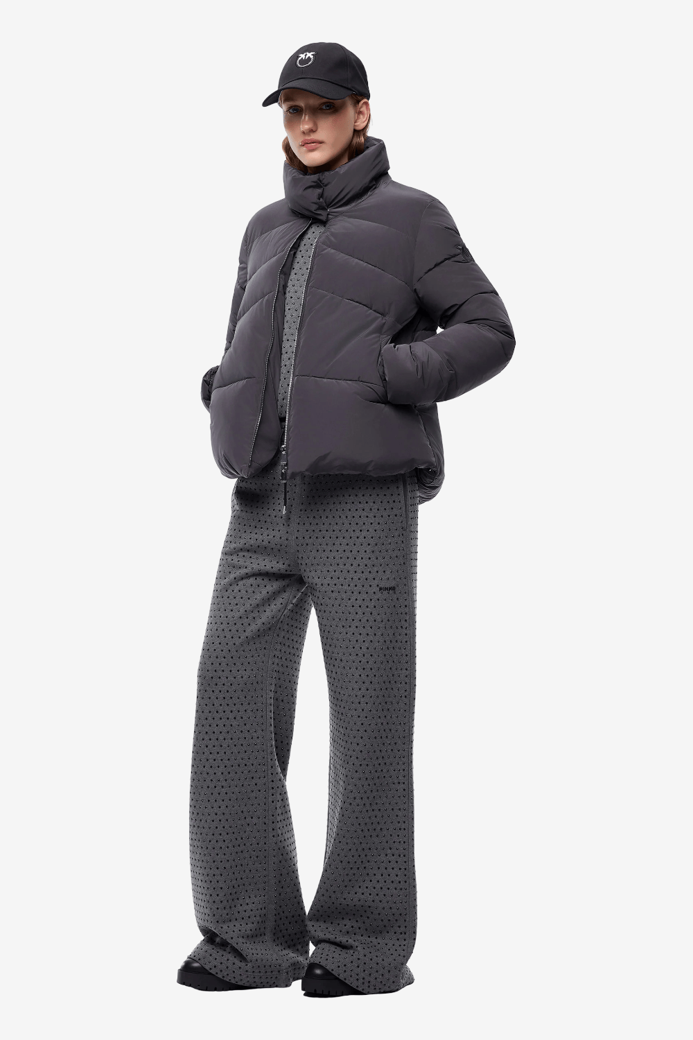 Pinko Passeggiatina Φούτερ Παντελόνι με Strass Γκρι 107194 A3GT I76