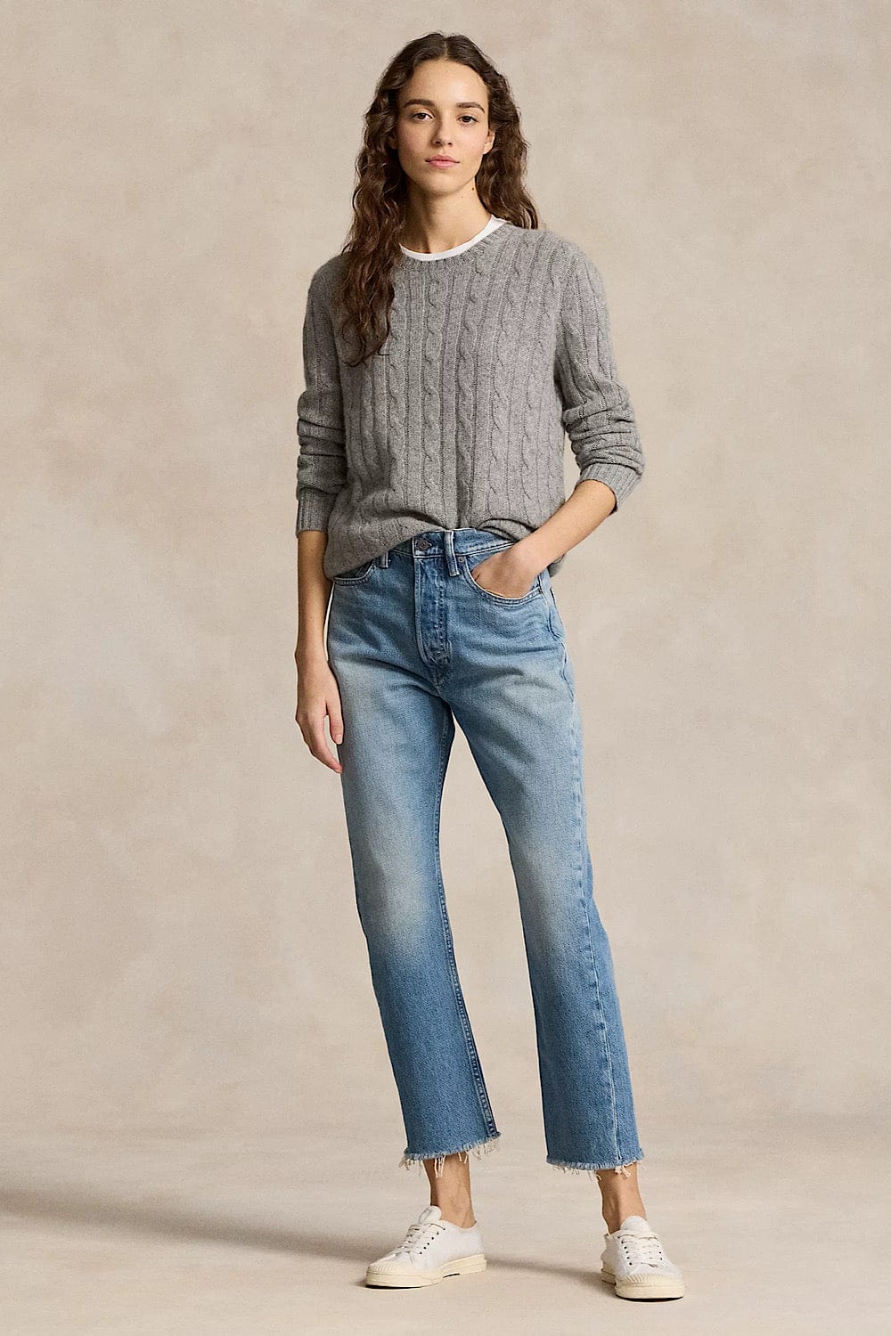Polo Ralph Lauren High Waist Relaxed Straight Crop Jean Pants 211906550001