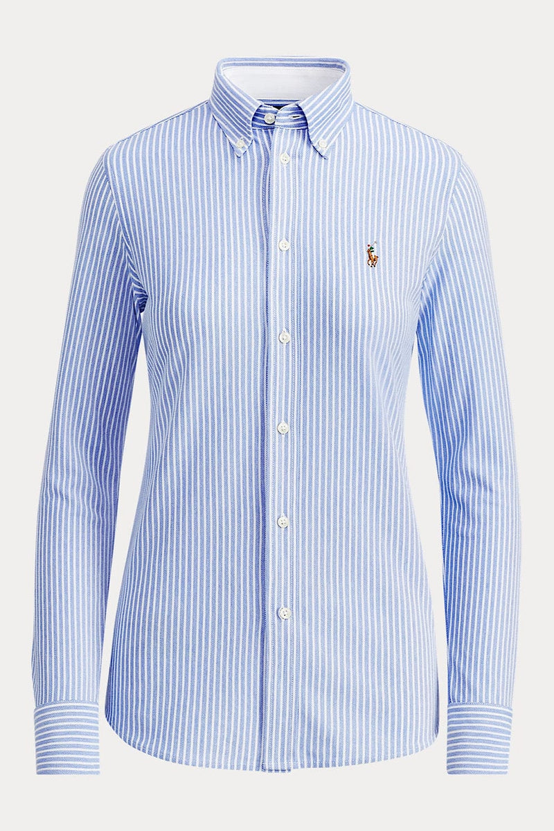 Polo Ralph Lauren Striped Knit Oxford Shirt Striped Blue/White