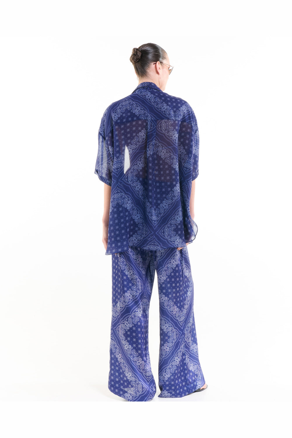 Vassia Kostara Blue Bandana Shirt Blue VKSS26076
