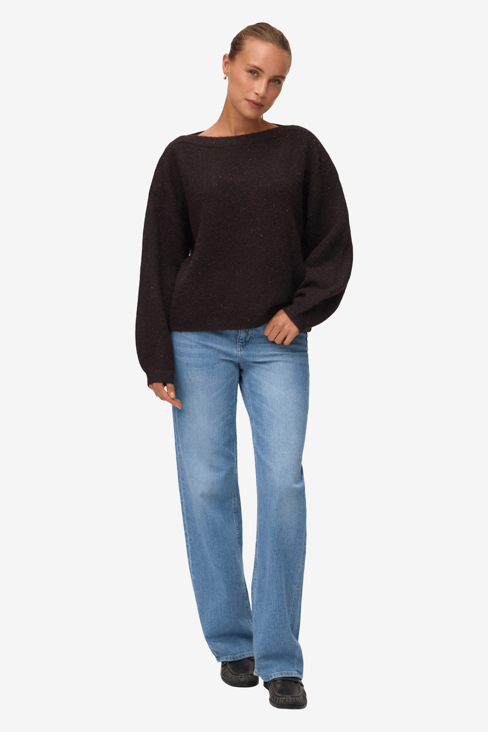Vero Moda Etta Μακρυμάνικη Πλεκτή Μπλούζα Καφέ 10350344