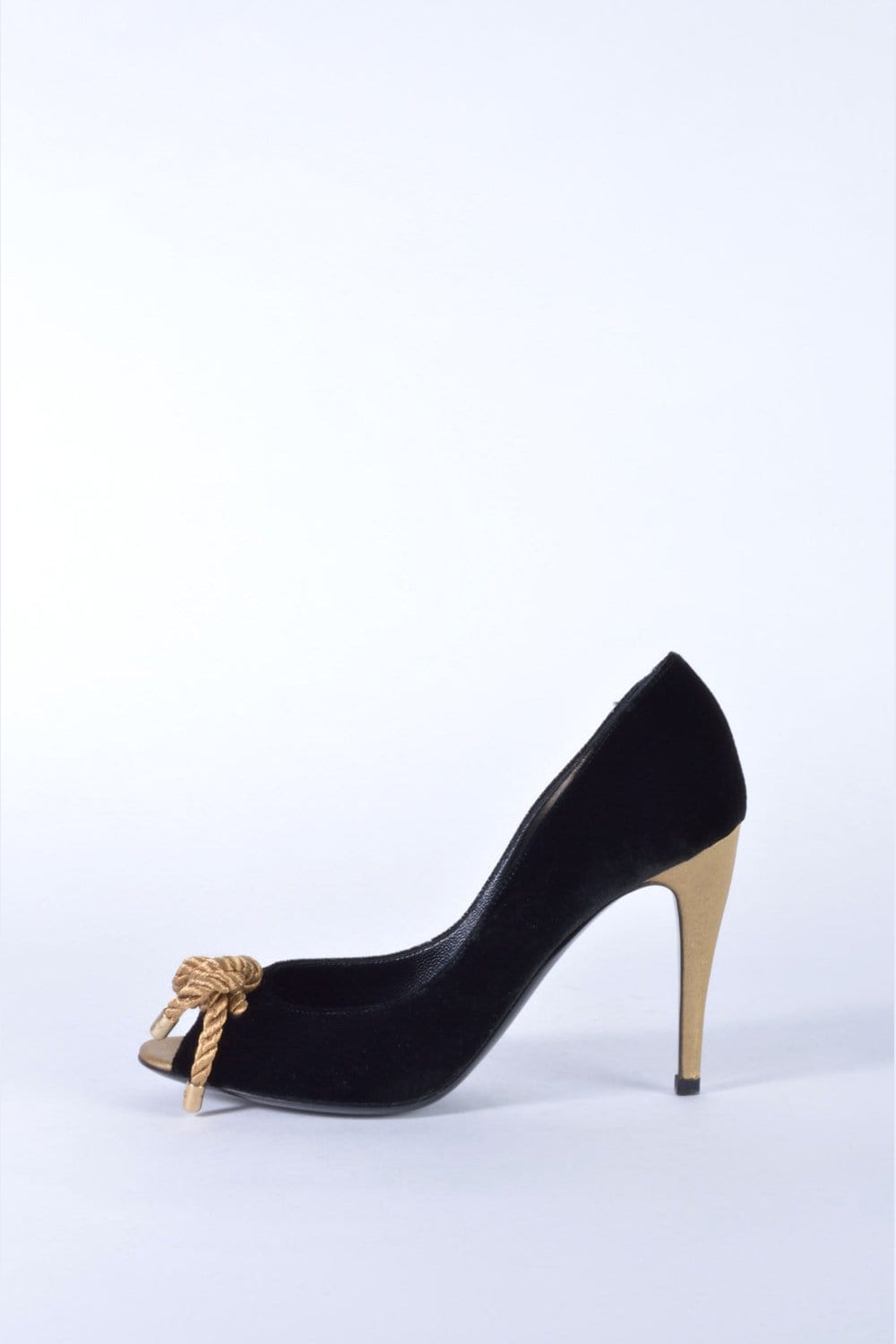 Emporio Armani Μαύρες Peep Toe Γόβες