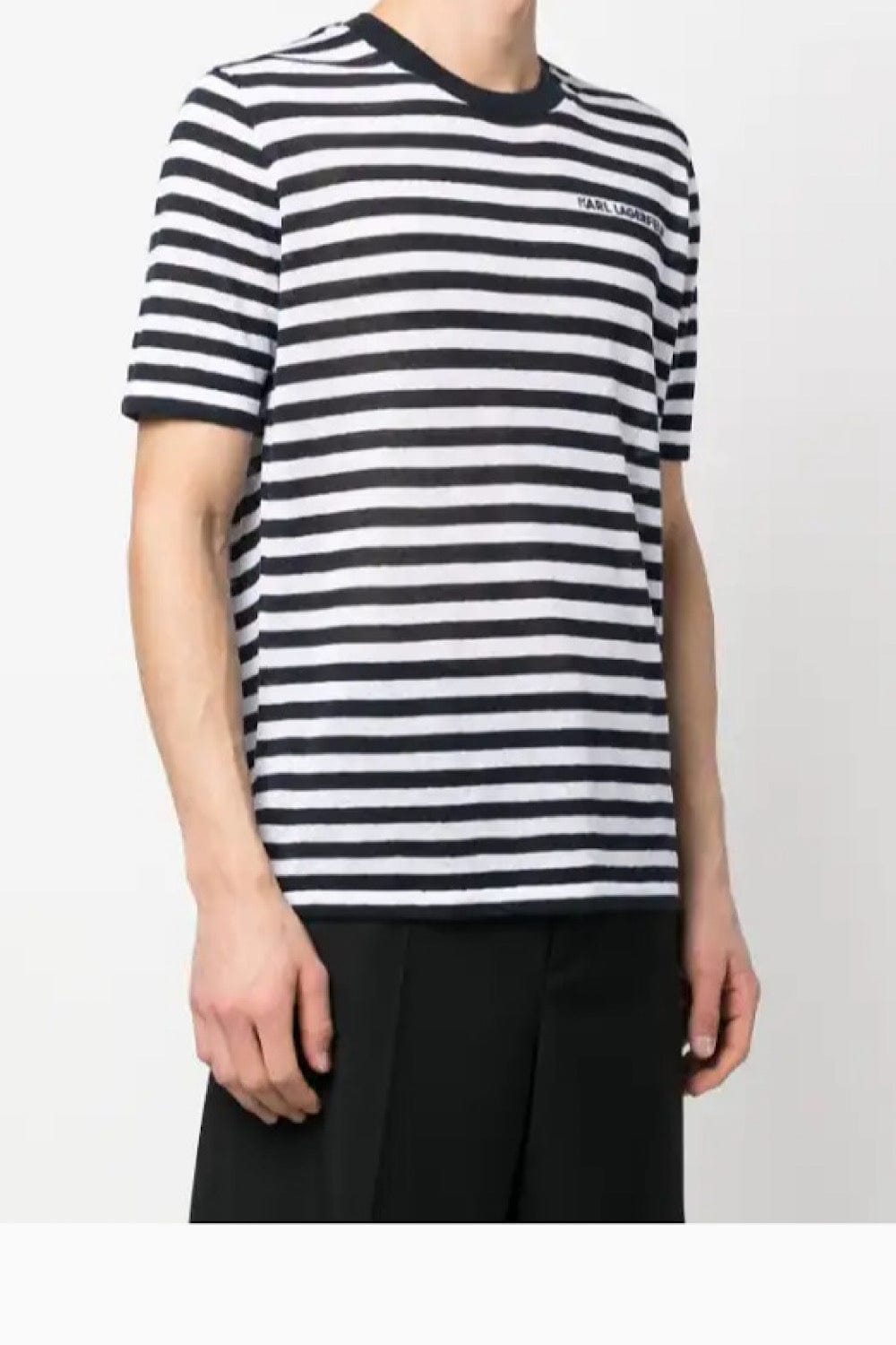 Karl Lagerfeld Men T-Shirt Striped Blue / White 655035 532305 690