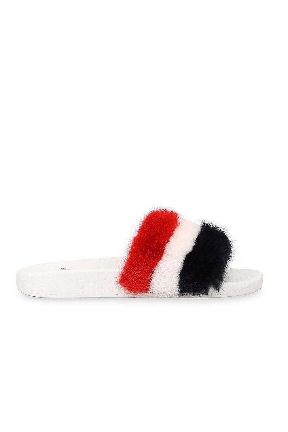 Moncler Δερμάτινα Slides με Γούνα