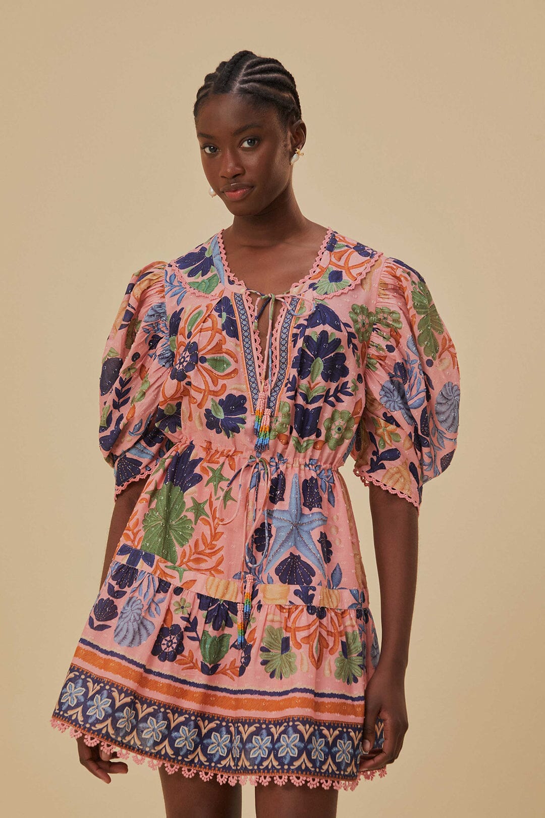 off-white sweet bloom dreamscape organic cotton mini dress Off White Sweet Bloom Dreamscape Organic Cotton Mini Dress Farm Rio