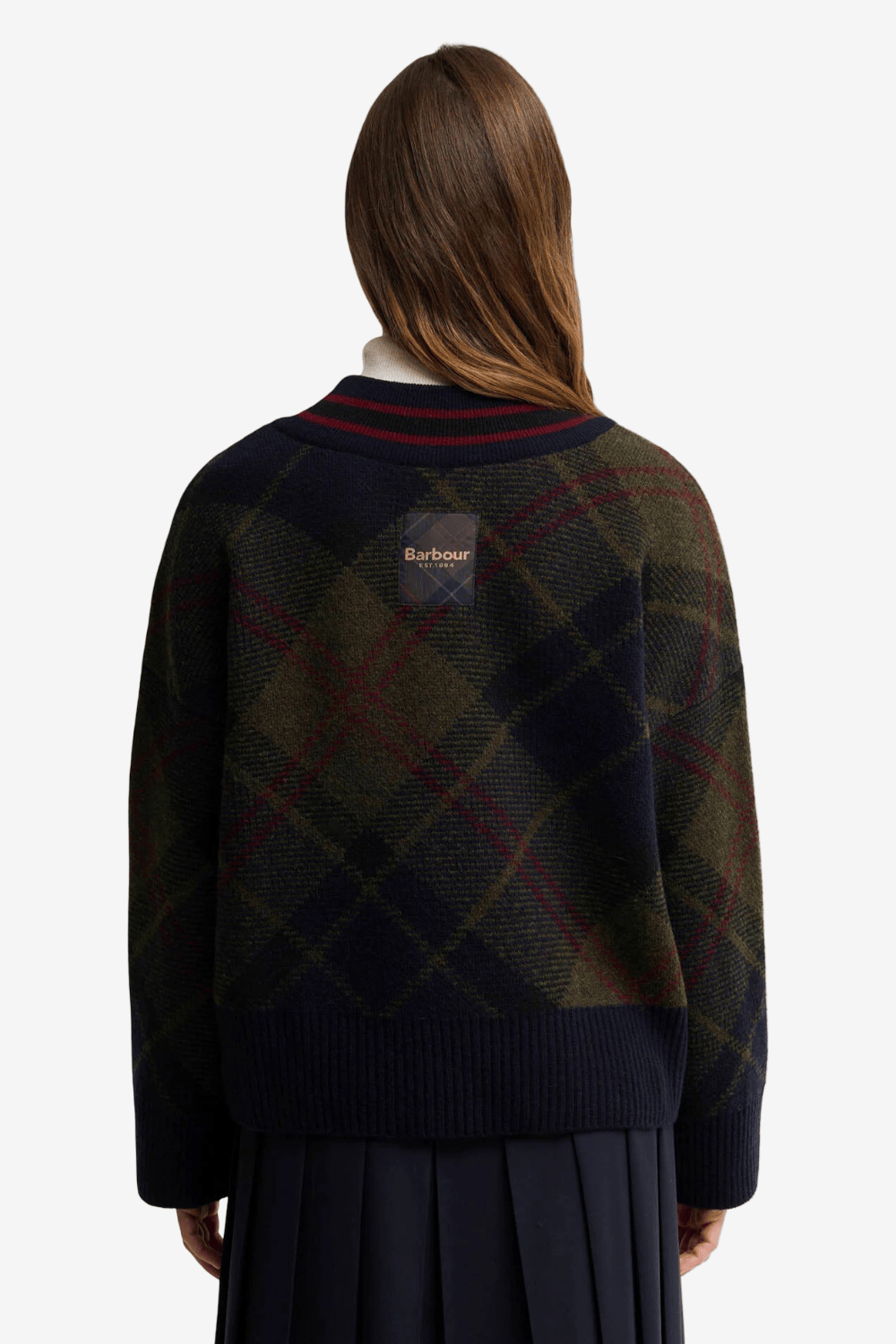 Barbour Shae V-Neck Tartan Wool Jumper LKN1841TN43