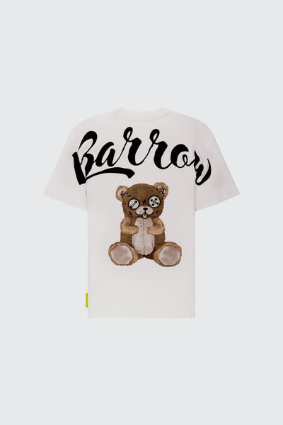 Barrow Unisex T-shirt Teddy Print Off White S4BWUATH145-BW009