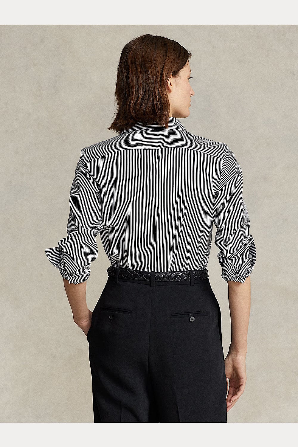 Polo Ralph Lauren Classic Fit Striped Cotton Πουκάμισο Μαύρο /Άσπρο 211891379002
