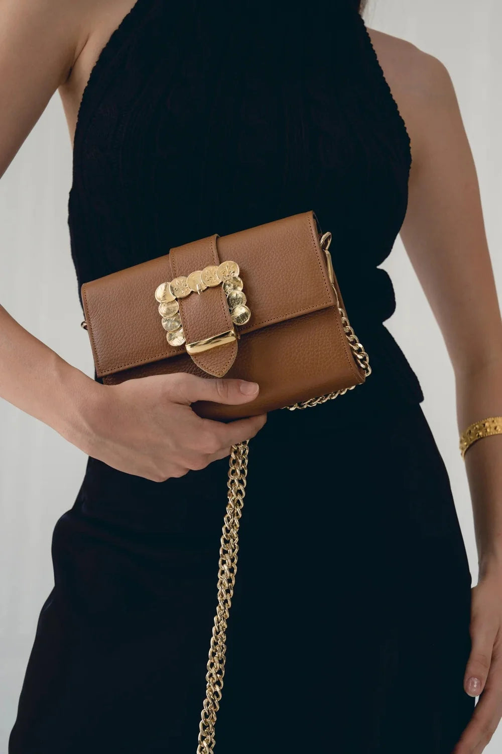 Bonendis Faidra Tabac Leather Shoulder Bag