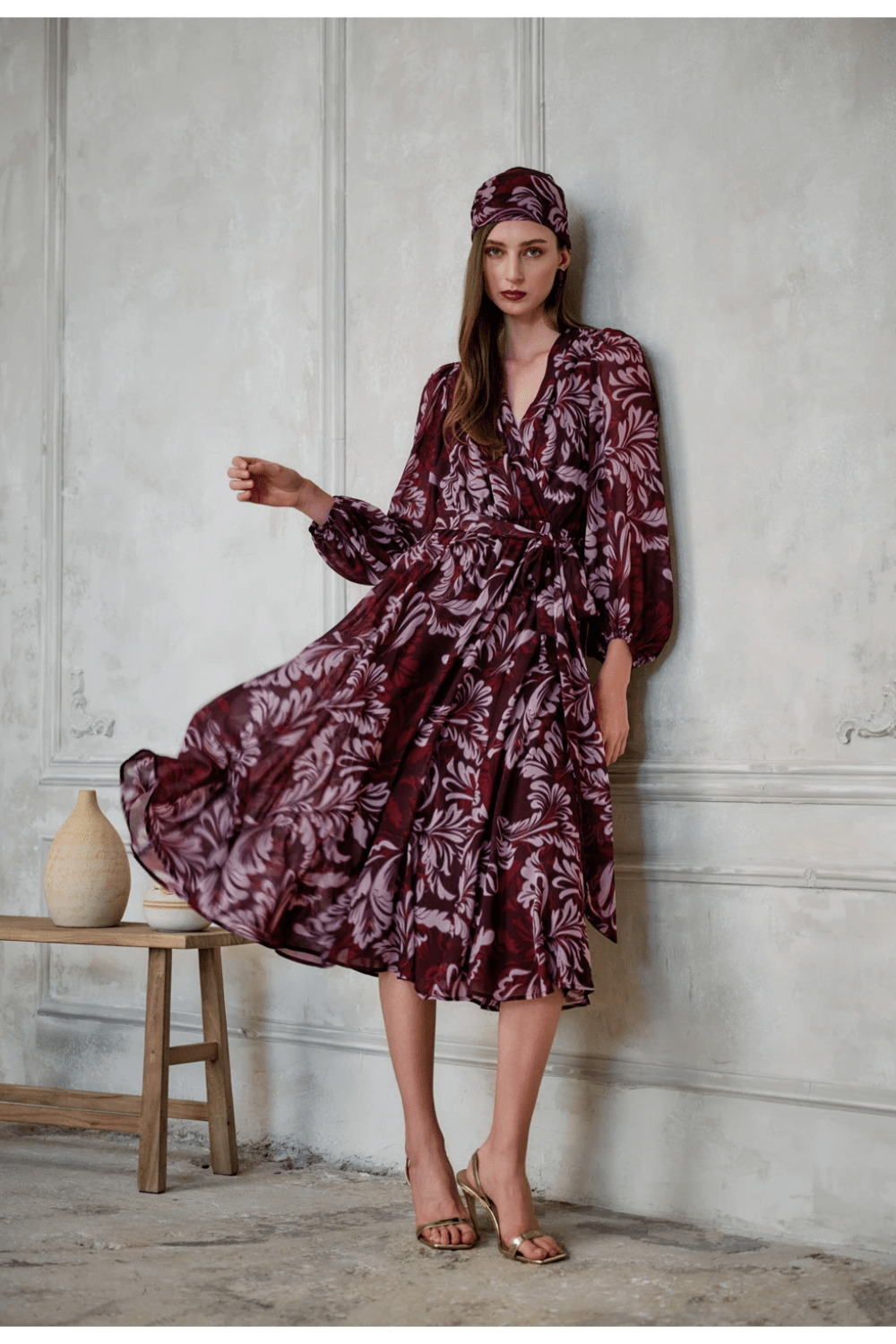 Desiree Midi Dress Printed Bordeaux 08.43028 beautycollection.gr Desiree Midi Dress Printed Bordeaux 08.43028 beautycollection.gr