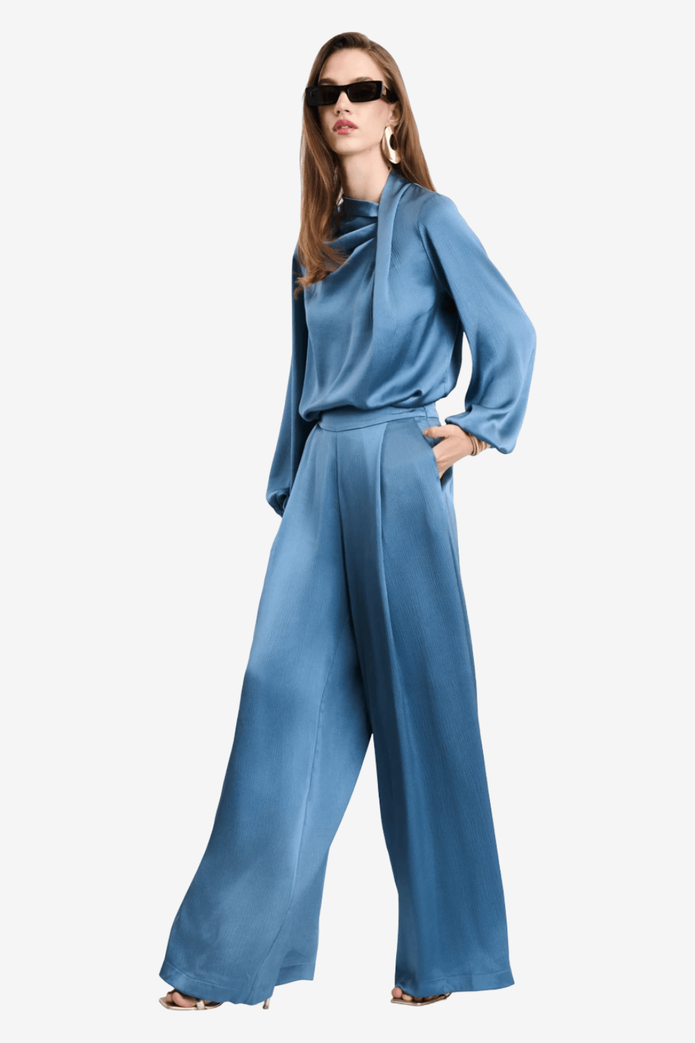 Desiree Satin Σύνολο Μπλε 17.45009