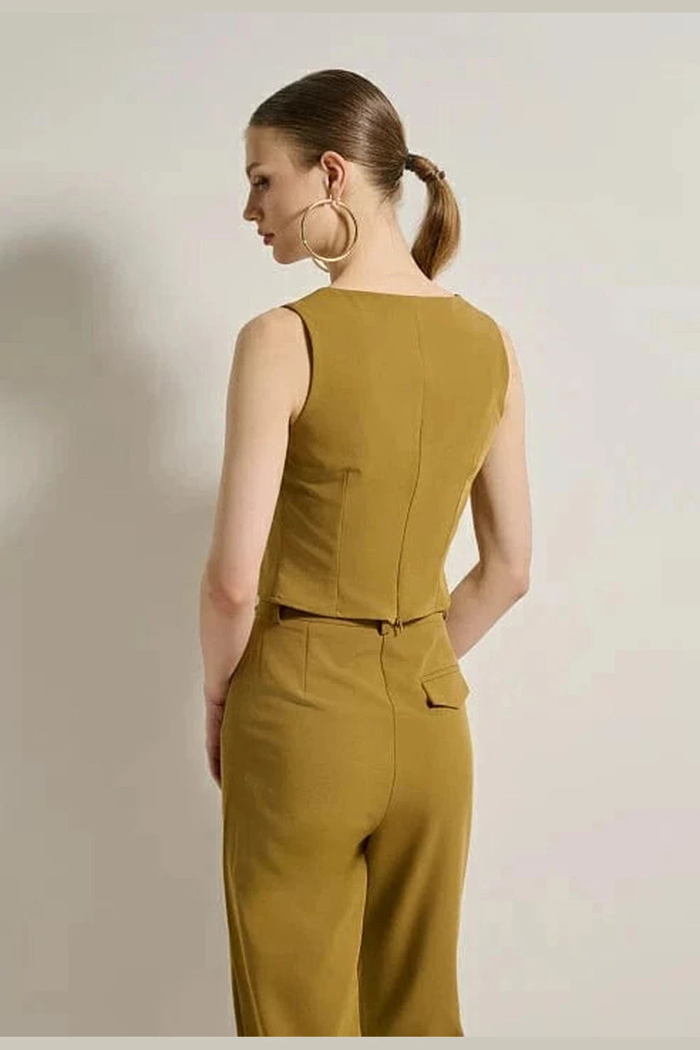 Desiree Αμάνικο Τοπ Κοντό Olive 17.42012