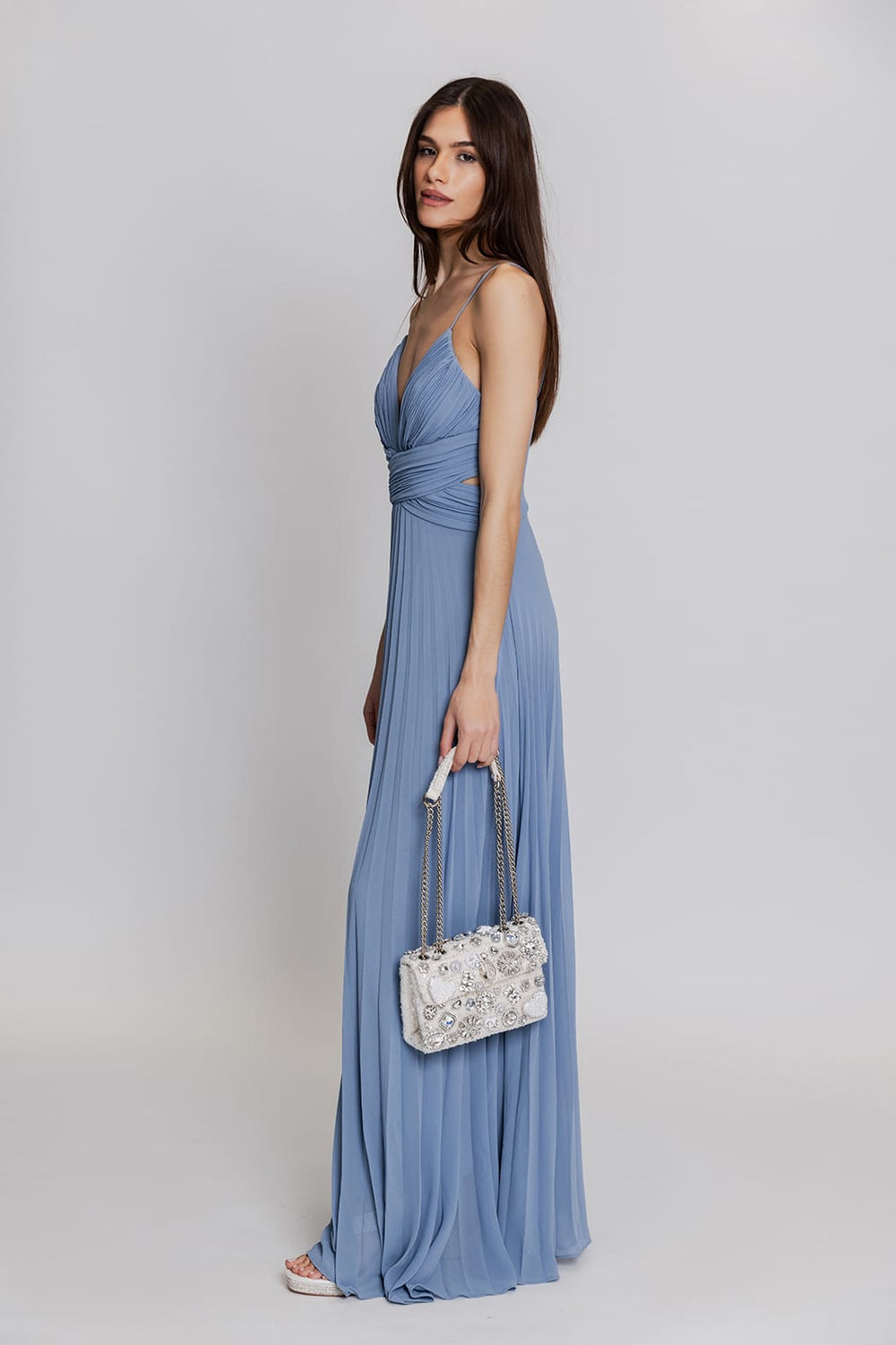 E&L Maxi Βραδινό Φόρεμα Μπλε R1600