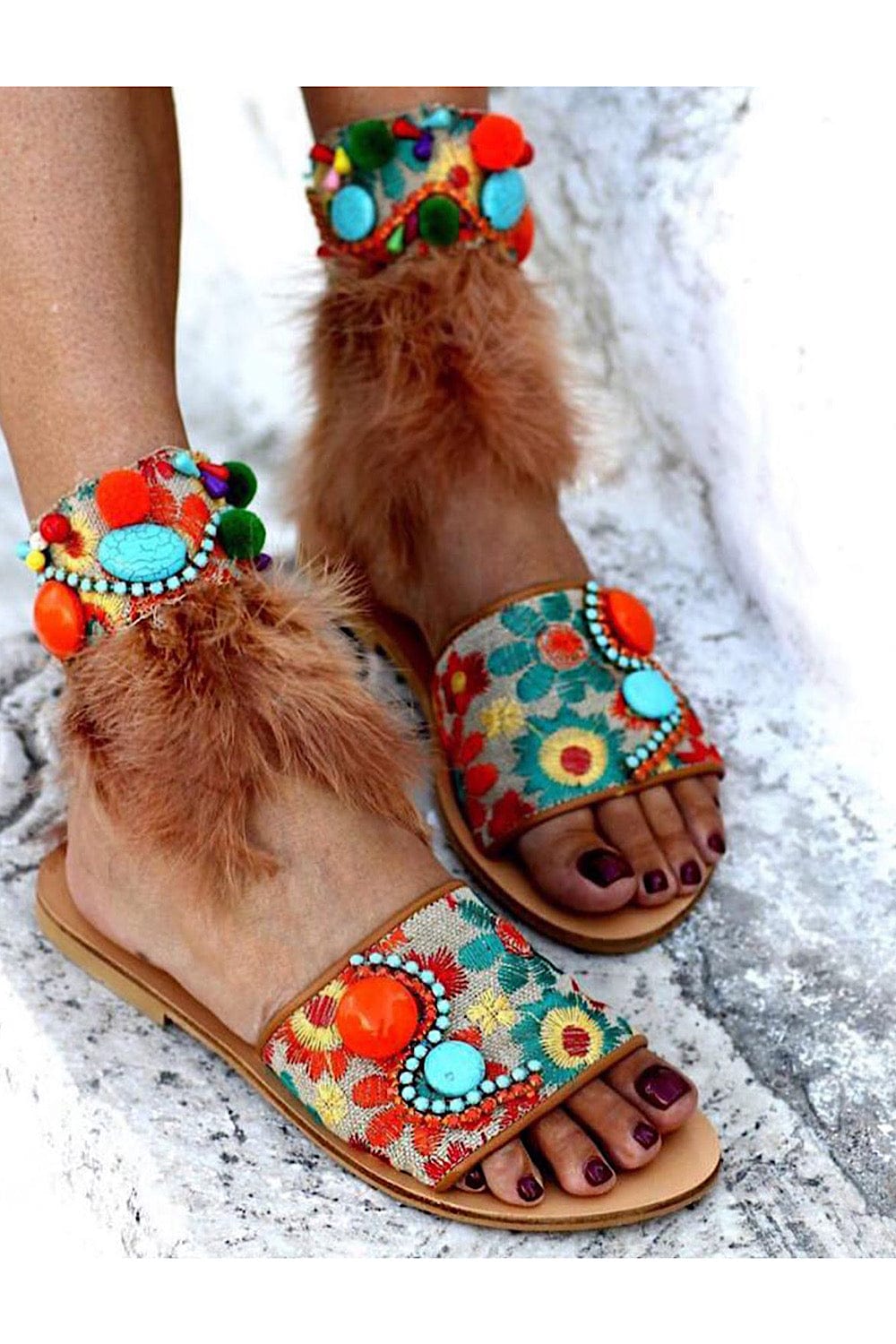 Elina Linardaki Woodstock Leather Sandals –