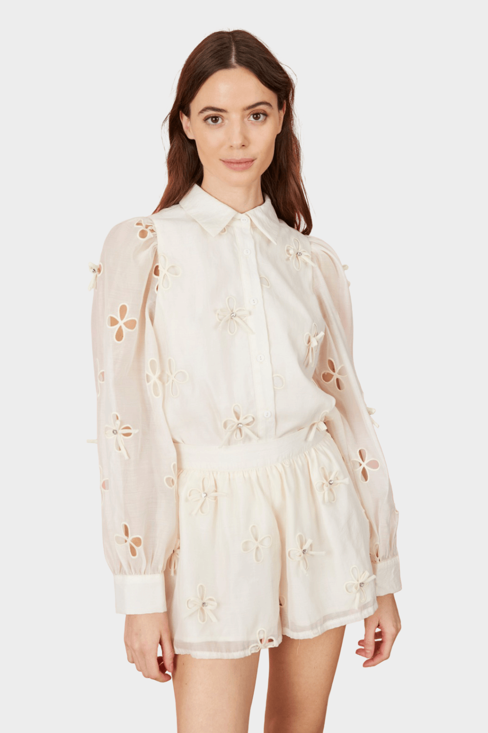 Elli White Κοντό Σορτς Εκρού 60322LC