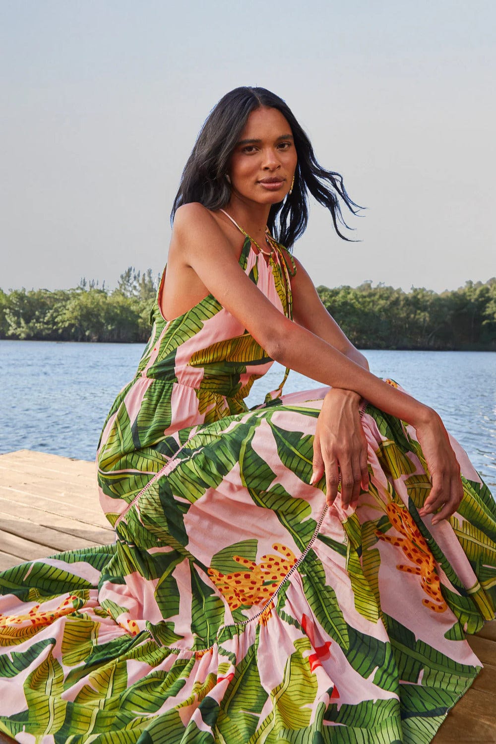 Farm Rio Banana Leaves Sleeveless Maxi Φόρεμα 317654 – beautycollection.gr