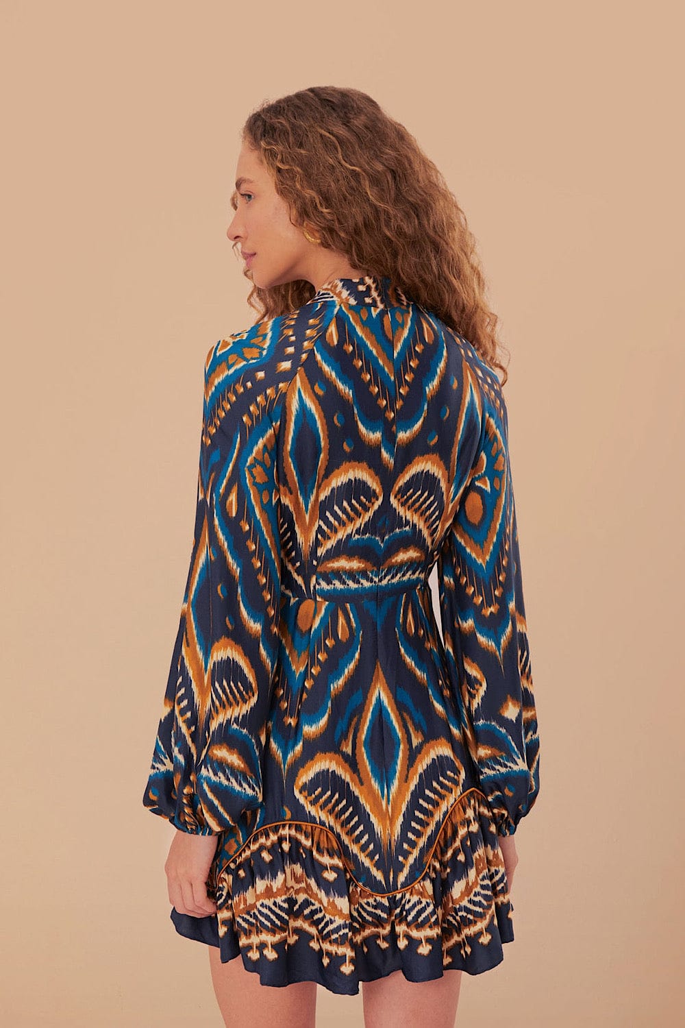 Farm Rio Pineapple Ikat Lenzing™ Ecovero™ Viscose Mini Φόρεμα Μπλε 325 –  beautycollection.gr