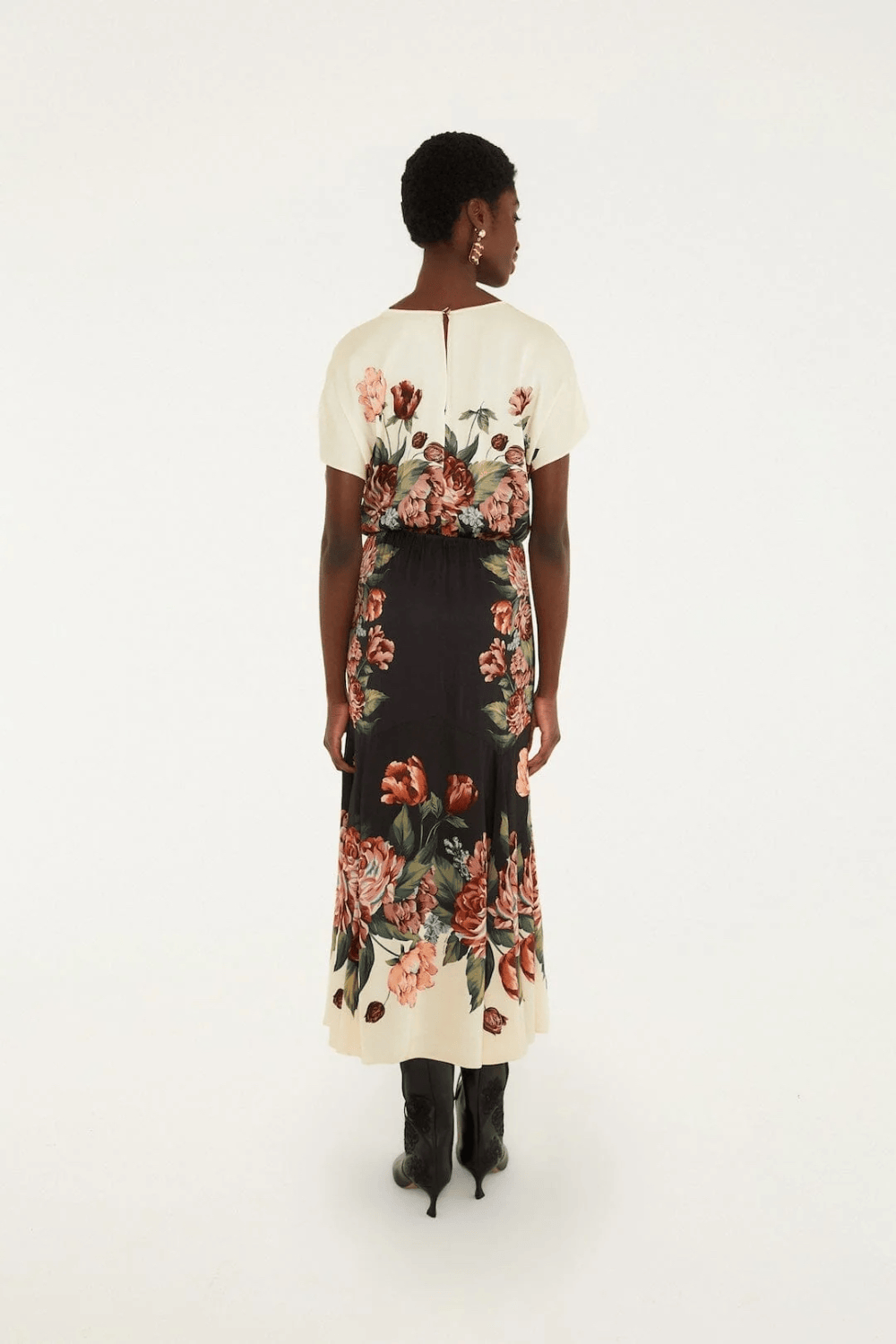 Farm Rio Winter Floral Short Sleeve Maxi Φόρεμα 361970
