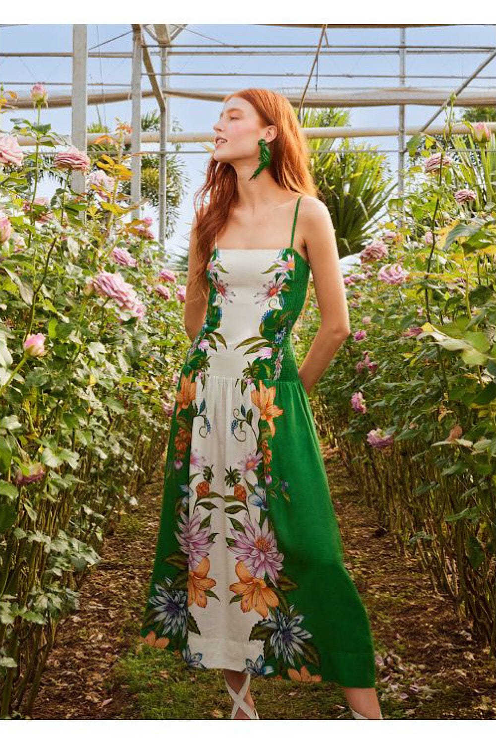 slim fit dress slacks Green Bright Yard Maxi Dress – FARM Rio main image 1