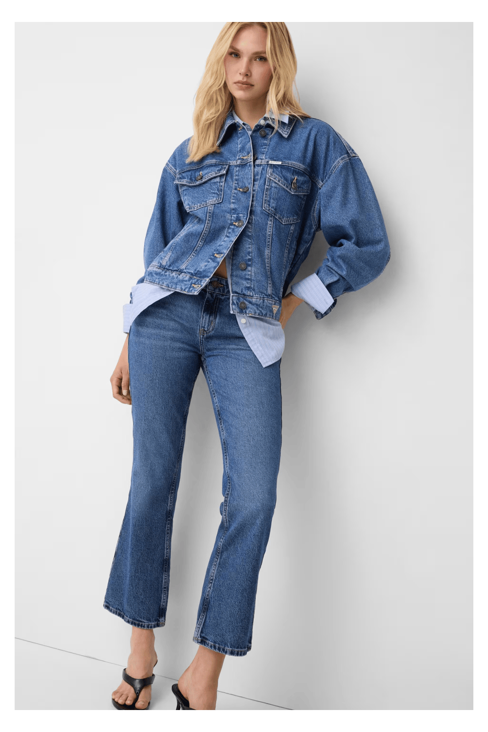 Guess Jeans Oversized Denim Jacket Blue W4N56D5CC3-M3DW