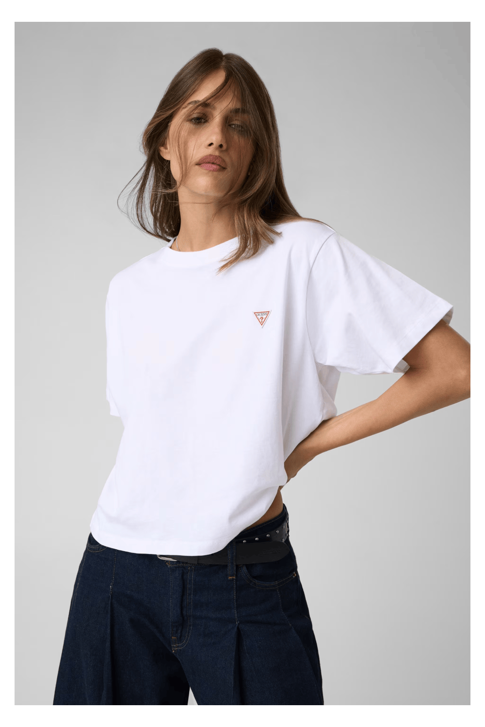 Guess Jeans Boxy Κοντομάνικο T-Shirt Άσπρο W4YI05K8HM0-G011