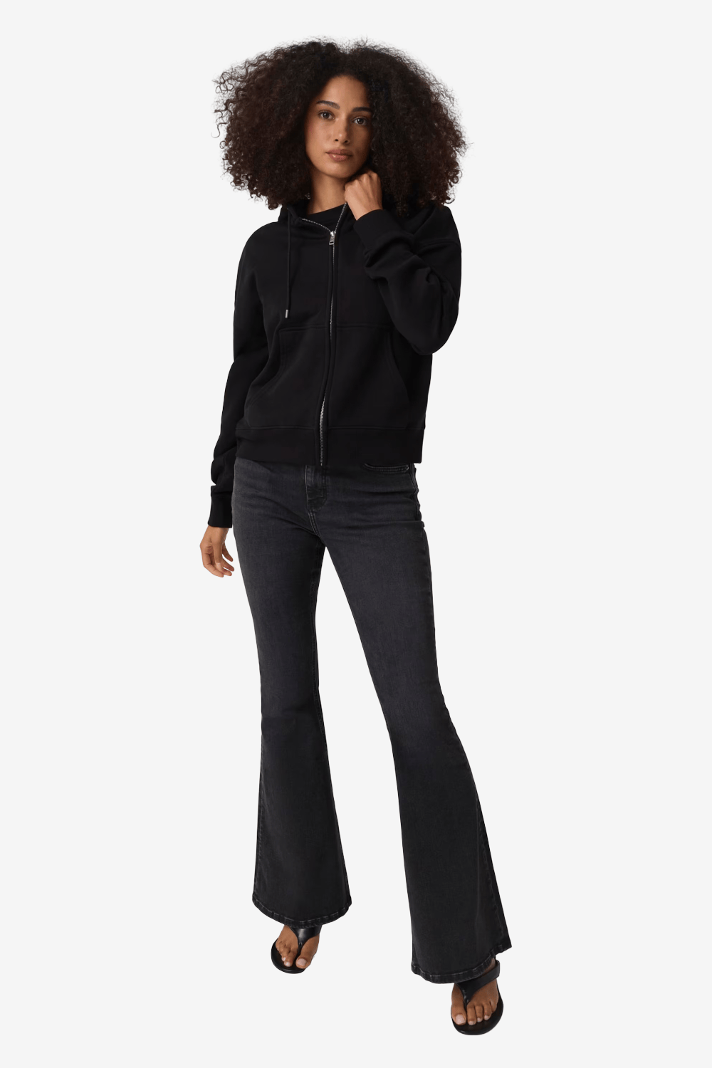 Guess Jeans Φούτερ Ζακέτα με Κουκούλα Μαύρη W6RQ32K68I4-JBLK
